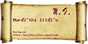 Maróthi Illés névjegykártya